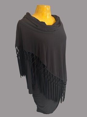 〰️Vintage Fringe Cowl Neck Tunic Dress〰️